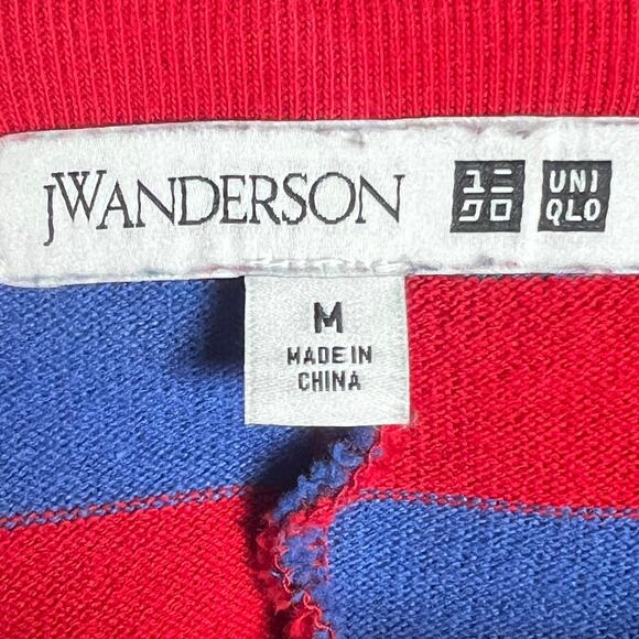 Men's J.W. Anderson x Uniqlo Red & Blue Striped Long Sleeve T-Shirt - M - Picture 5 of 6